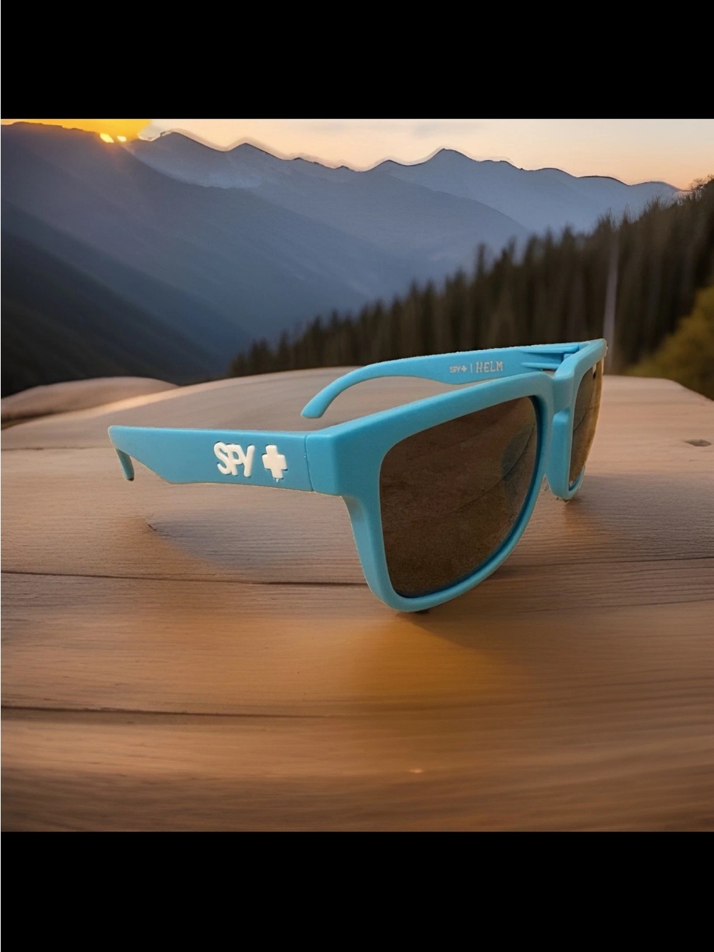 SPY+ light blue Sunglasses with Dark Lenses